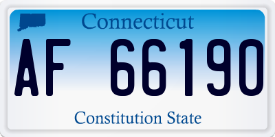 CT license plate AF66190