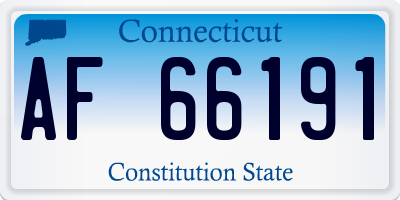 CT license plate AF66191
