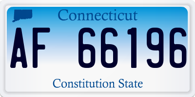 CT license plate AF66196