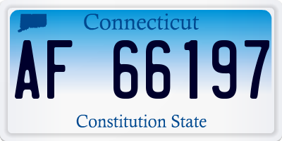 CT license plate AF66197