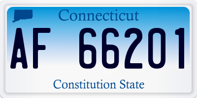CT license plate AF66201