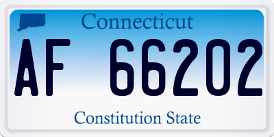 CT license plate AF66202