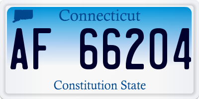 CT license plate AF66204
