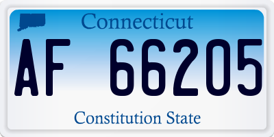 CT license plate AF66205