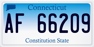 CT license plate AF66209