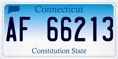 CT license plate AF66213