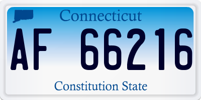 CT license plate AF66216