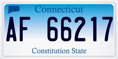 CT license plate AF66217