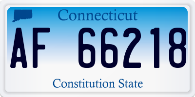 CT license plate AF66218