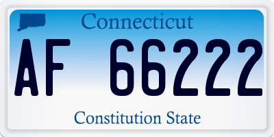 CT license plate AF66222