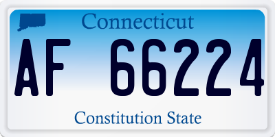 CT license plate AF66224