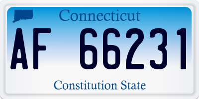 CT license plate AF66231