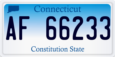 CT license plate AF66233