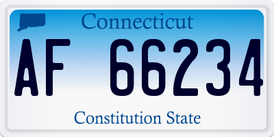 CT license plate AF66234
