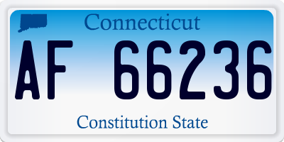 CT license plate AF66236