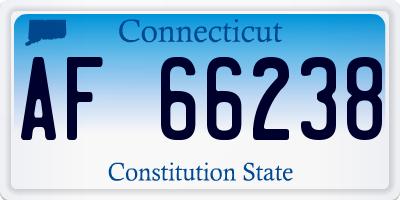 CT license plate AF66238