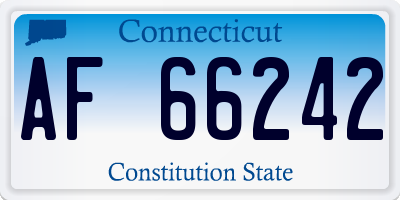 CT license plate AF66242