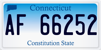 CT license plate AF66252