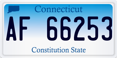 CT license plate AF66253