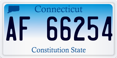 CT license plate AF66254