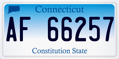 CT license plate AF66257