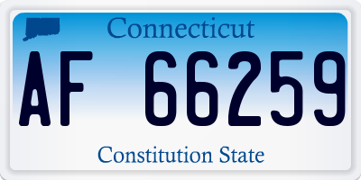 CT license plate AF66259