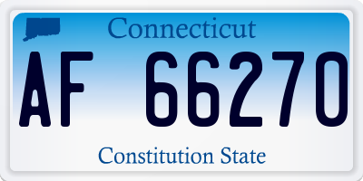 CT license plate AF66270
