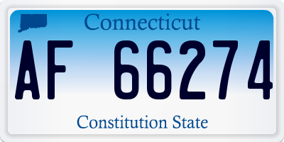 CT license plate AF66274