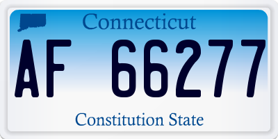 CT license plate AF66277