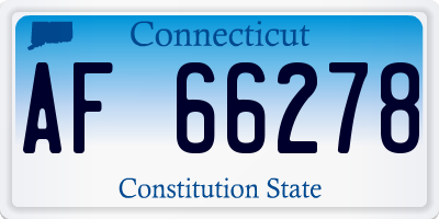 CT license plate AF66278