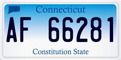 CT license plate AF66281