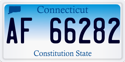 CT license plate AF66282