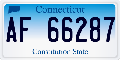 CT license plate AF66287