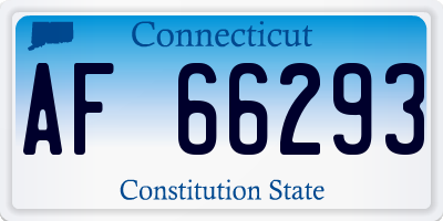 CT license plate AF66293