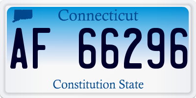 CT license plate AF66296