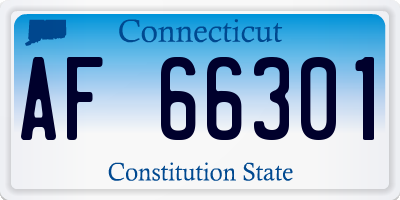 CT license plate AF66301