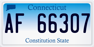 CT license plate AF66307