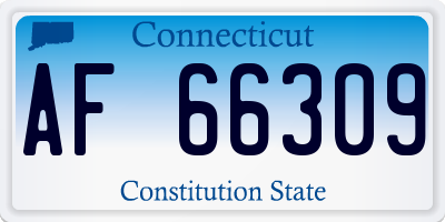 CT license plate AF66309