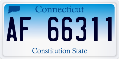 CT license plate AF66311