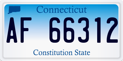 CT license plate AF66312