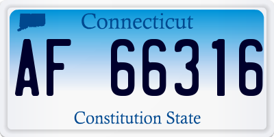 CT license plate AF66316