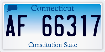 CT license plate AF66317