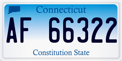CT license plate AF66322