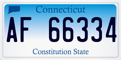 CT license plate AF66334