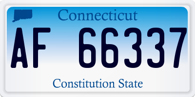 CT license plate AF66337