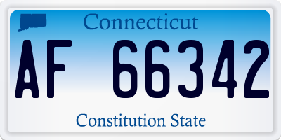 CT license plate AF66342