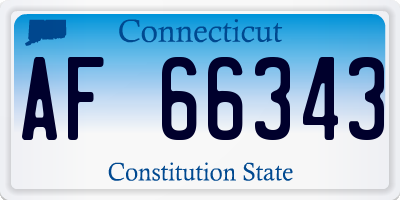 CT license plate AF66343