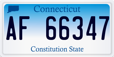 CT license plate AF66347