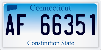 CT license plate AF66351