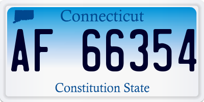 CT license plate AF66354